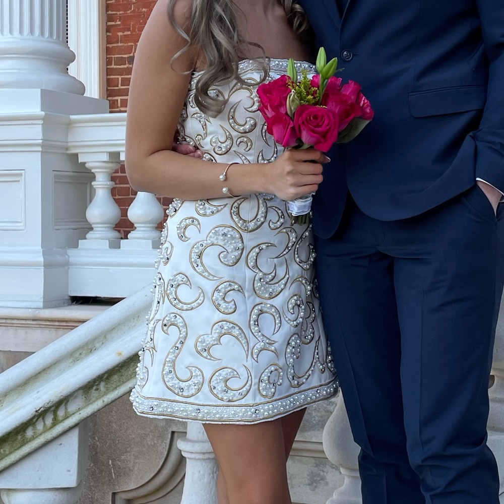 Sherri Hill white short dress
